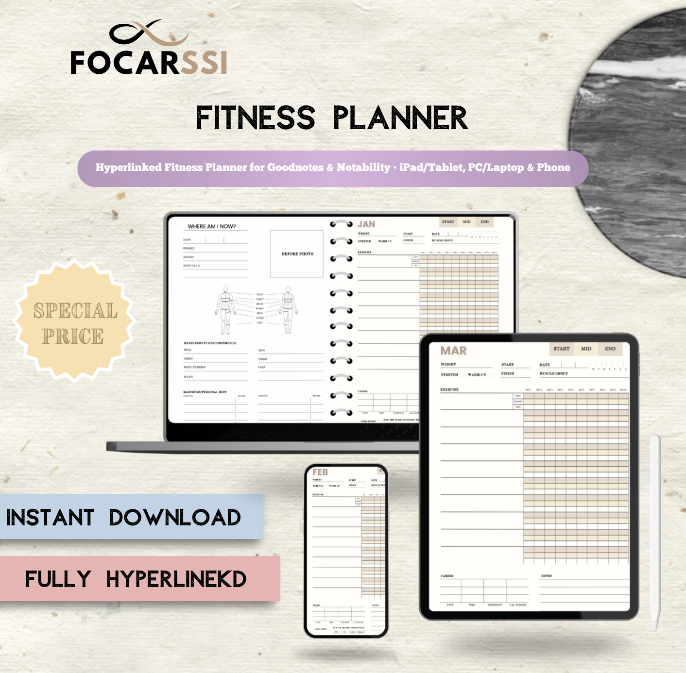 Focarssi™ Digital Fitness Planner
